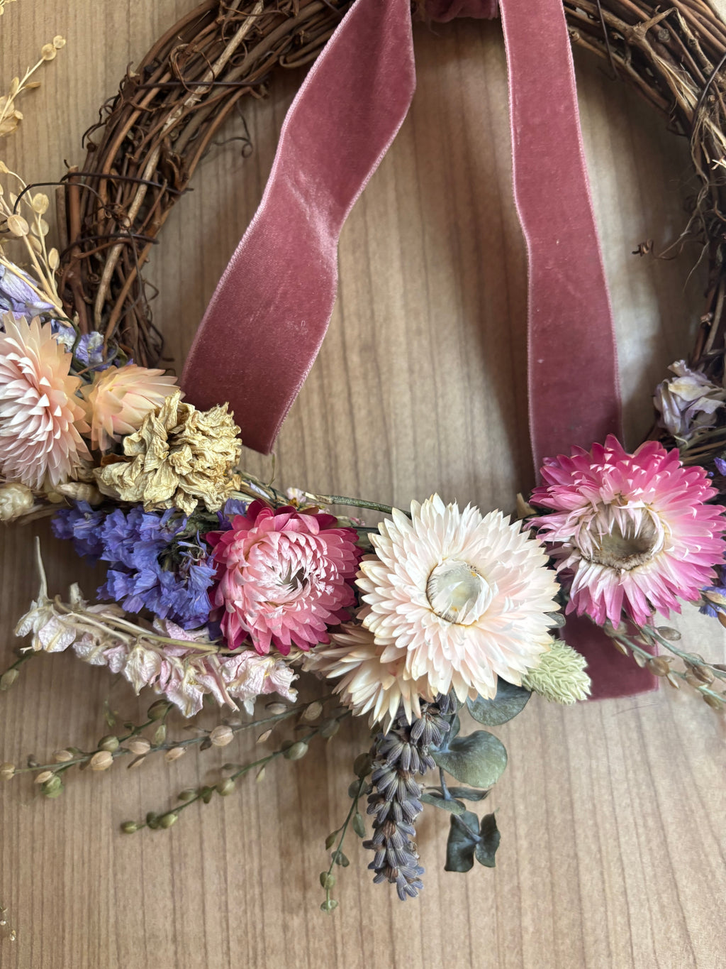 The Blush Meadow|Dried Flower Wreath