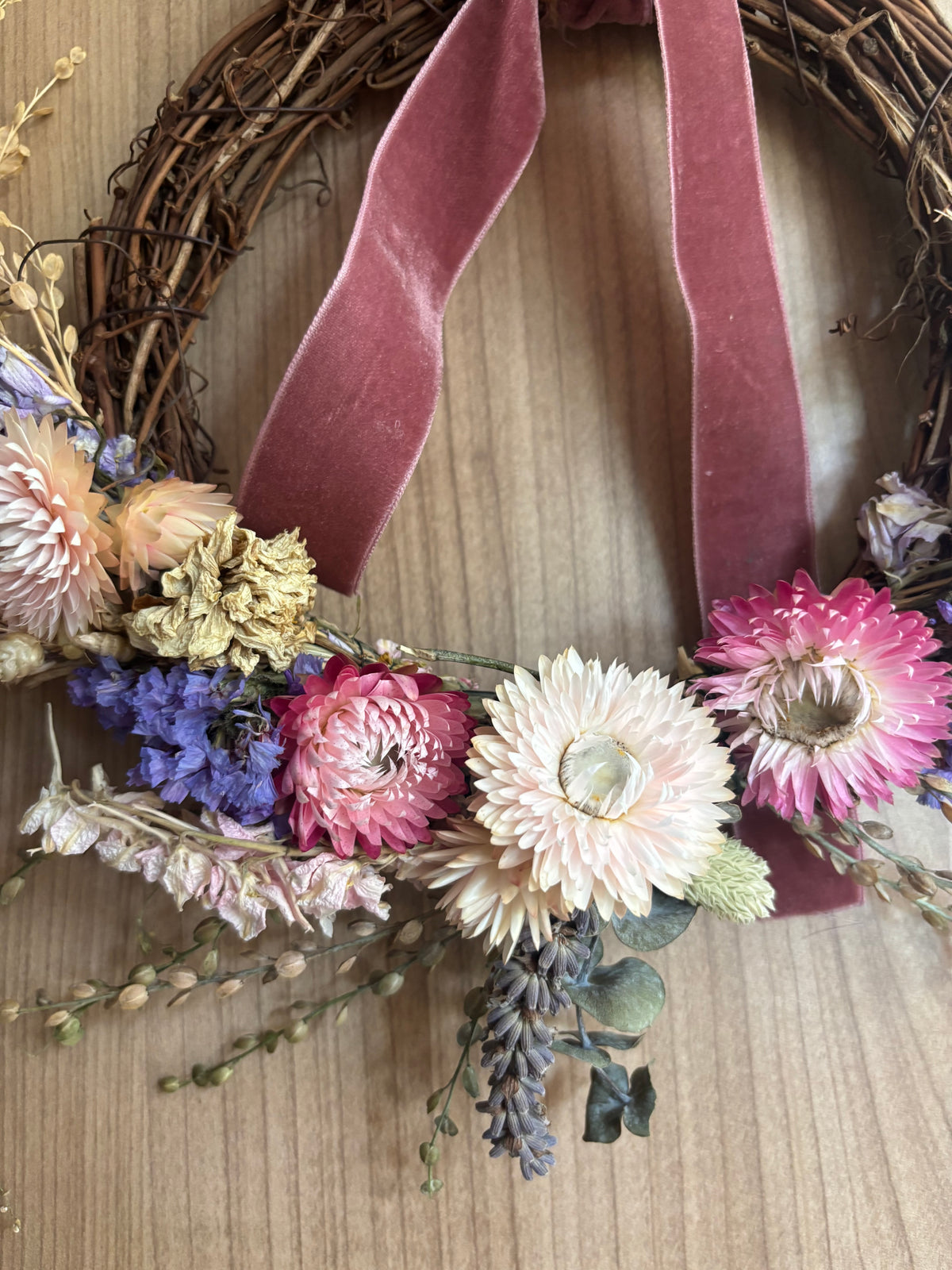 The Blush Meadow|Dried Flower Wreath
