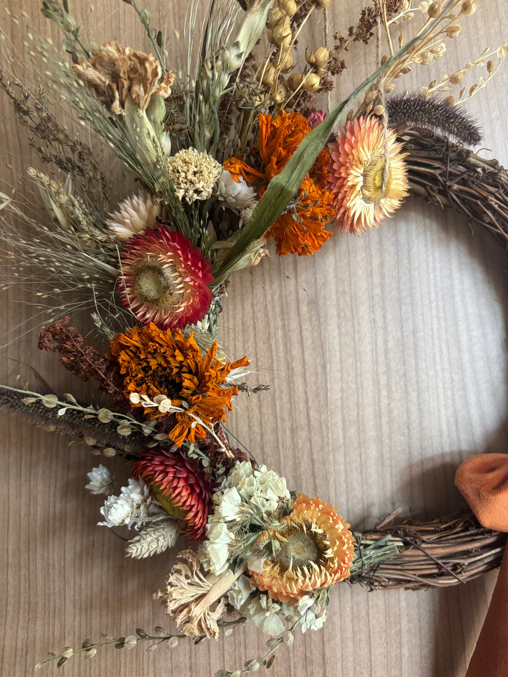 The Amber Meadow|Dried Flower Wreath