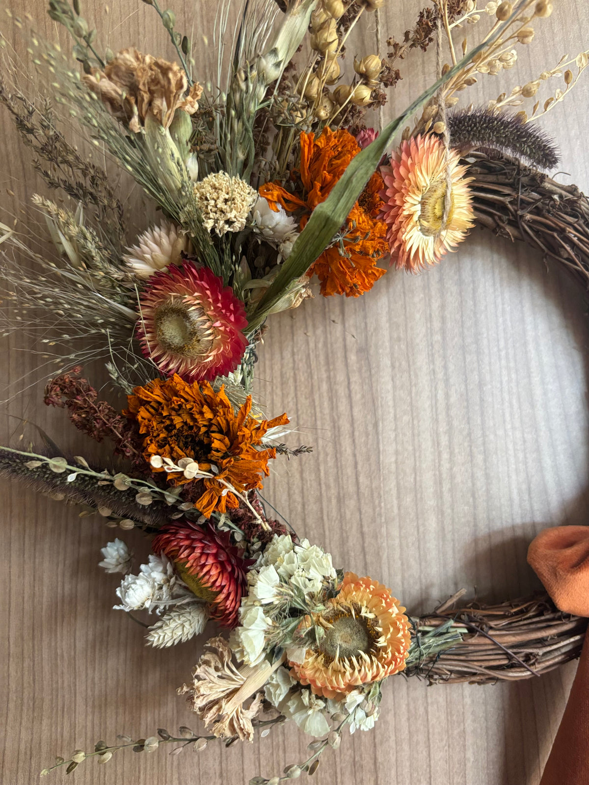 The Amber Meadow|Dried Flower Wreath