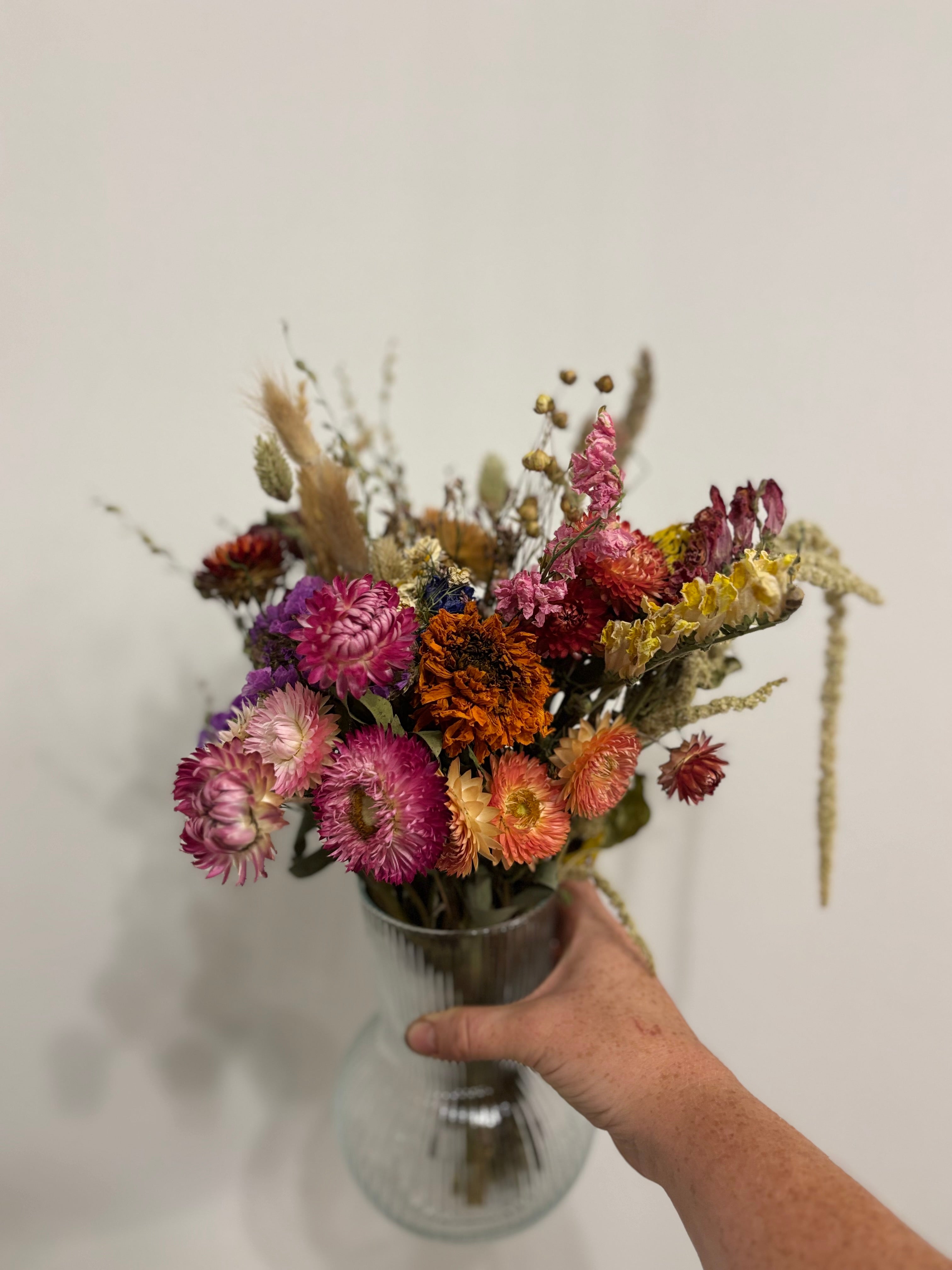 Handcrafted Wexford Dried Flower Bouquet With Vase (Made to Order)